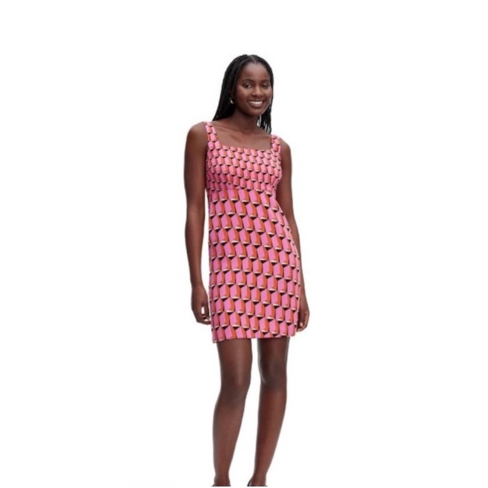 Geometric Pink and Orange Dress